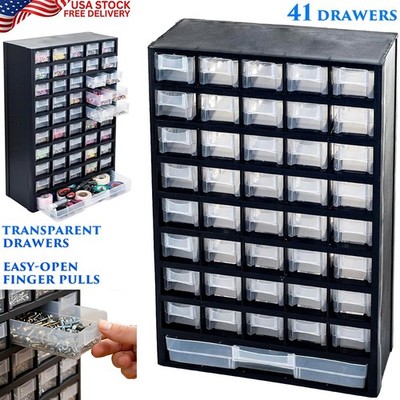 41 DRAWER PLASTIC PARTS ORGANIZER STORAGE HARDWARE CRAFT TOOL NUTS BOLTS CABINET