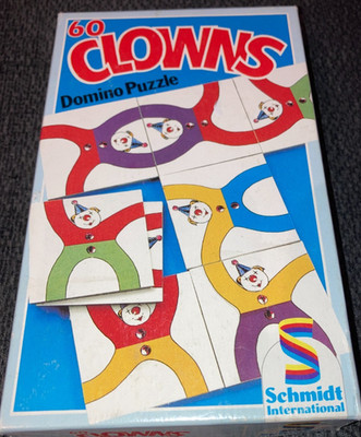Schmidt Internationa: 60 Clowns Domino Puzzle Complete Original Box Vintage 03112