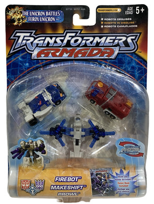 Transformers Armada Makeshift~Prowl~Firebot: Emergency Mini-Con Team New READ