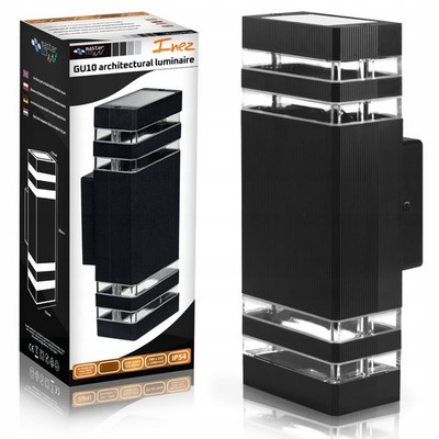 LED Außenwandleuchte Up Down IP54 Schwarz 2x GU10 Fassadenlampe MasterLED Inez