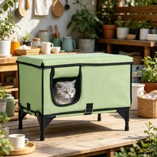 Heated Outdoor Cat House Elevated 30W Waterproof Pet Shelter 52x33cm