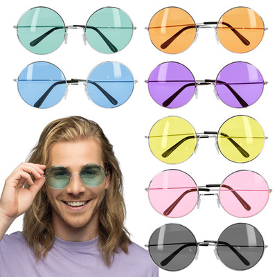 Partybrille Hippie XL Retro Rund Festival Fasching Karneval 60er 70er