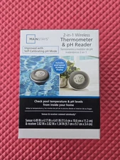 Mainstays 2-in-1 Multi-Function Wireless Pool Thermometer Ph Set with LCD