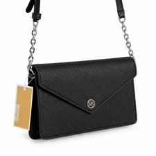 Image of Michael Kors Jet Set Travel Black Saffiano Leather Small Flap Crossbody New Gift