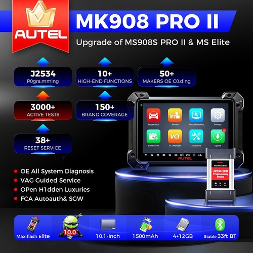 Autel MaxiSys MK908 PRO II MS908S Pro Elite ALLE SYSTEM J2534 ECU Programmateur FR - Photo 2/14