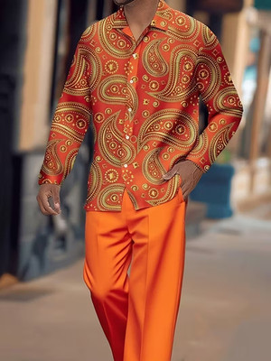 Men's Outfit 2 Piece Set Shirt & Pants Suit PLUS SIZE BIG 6XL