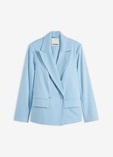 Neu doppelreihiger Blazer Gr. 50 Hellblau Damen Langarm Jacke Sakko