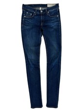 Rag  Bone Blue Dark Wash Low-Rise Skinny Denim Jeans Women's Size 25 X 30
