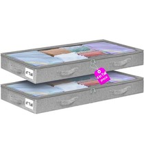 punemi Under Bed Storage Containers, Below 4 Inches Tall Low Profile Underbed...