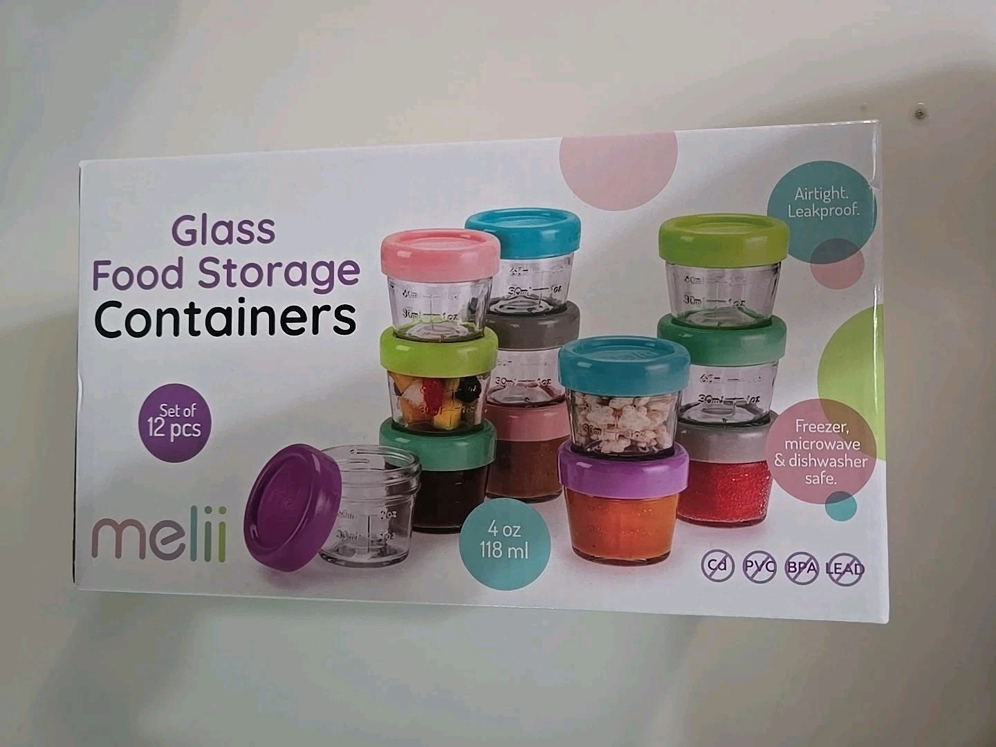 Melii Glass Food Storage Containers, Baby / Kids Food, 12 Containers
Opens in a new window or tab