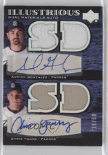2007 Black Illustrious Dual Materials 19/50 Adrian Gonzalez Chris Young Auto a8a