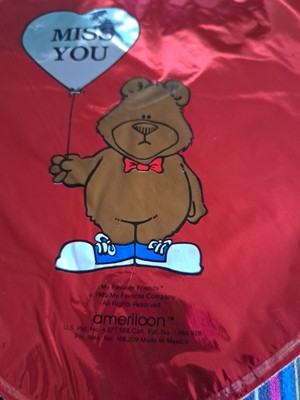 1985 My Favorite Friends Helium Balloon Miss You Heart