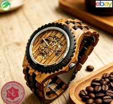 Wooden Automatic Mechanical Retro Watch??Handcrafted Walnut Bamboo Self-Winding