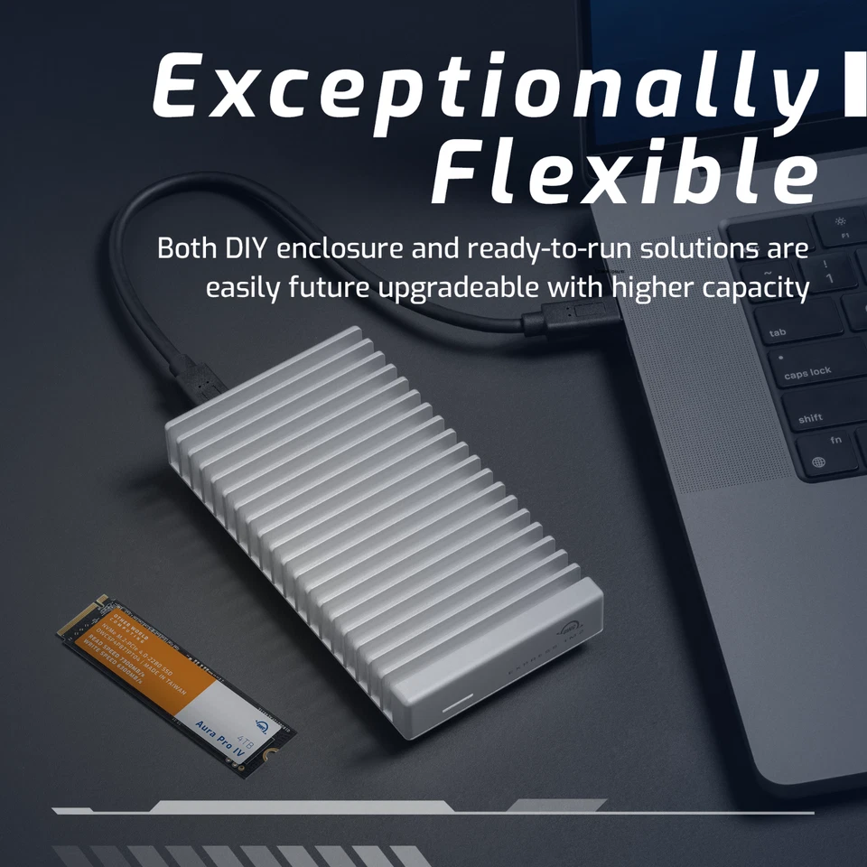 OWC Express 1M2 80Gb/s Portable NVMe Thunderbolt/USB-C External SSD Enclosure - Image 4 of 4