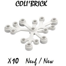 lego 2417 - 10x leaves branch / plant leaves veget 6x5 - white white - NEW