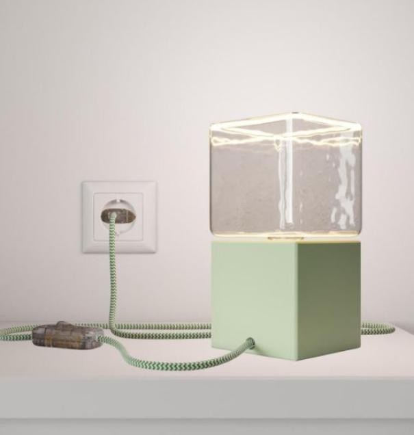Abat-jour Cubetto Green Creative-Cables: Luce Pop in Legno E27