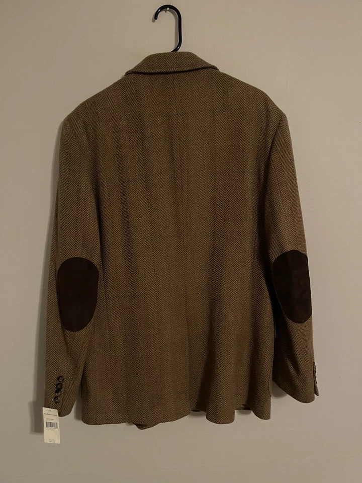 Blazer Traje Chaqueta Polo Ralph Lauren Italia Lana Tweed Codo - Para Hombre Grande - ¡Nuevo! Foto 3 de 4