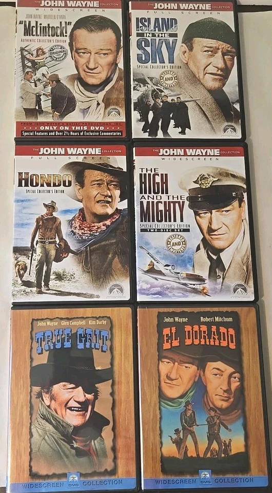 John Wayne Collection 6-DVD Lot Western Drama War Movies Hondo True Grit H1 - Image 2 of 4