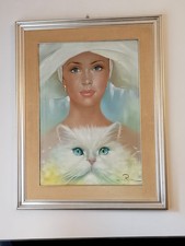 Quadro olio su tela ritratto Gastone Peirano