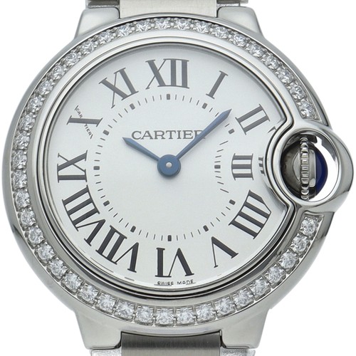 CARTIER Ballon Bleu de Cartier Watch 28mm Diamond Bezel W4BB0015 Stainless S...