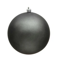 Vickerman N592087DMV 8 in. Pewter Matte UV Drilled Cap Christmas Ornament Ball