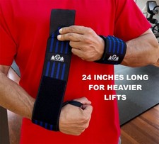 Heavy Duty 24" Wrist Wraps For Weightlifting Powerlifting Workout Gym Support