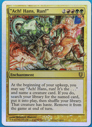 Ach! Hans, Run! FOIL Unhinged HP/DAMAGED Rare CARD (506232) ABUGames - Picture 1 of 2