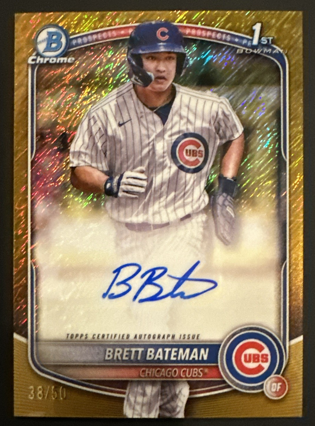 2025 1st Bowman Chrome Prospects Brett Bateman Gold Shimmer On Card Auto /50 ⭐️