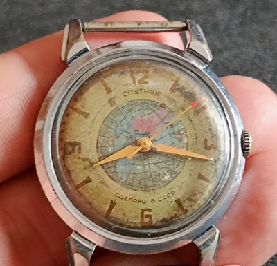 SPUTNIK Satellite UdSSR Vintage Soviet Union KIROVSKIE1MWF Uhr 1950er
