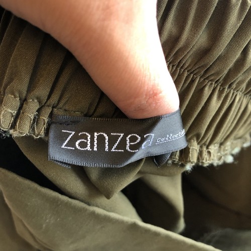 ZANZEA Women Ultra Wide Leg Pants Stretch Waist Olive Green Boho Size Medium - Picture 5 of 8