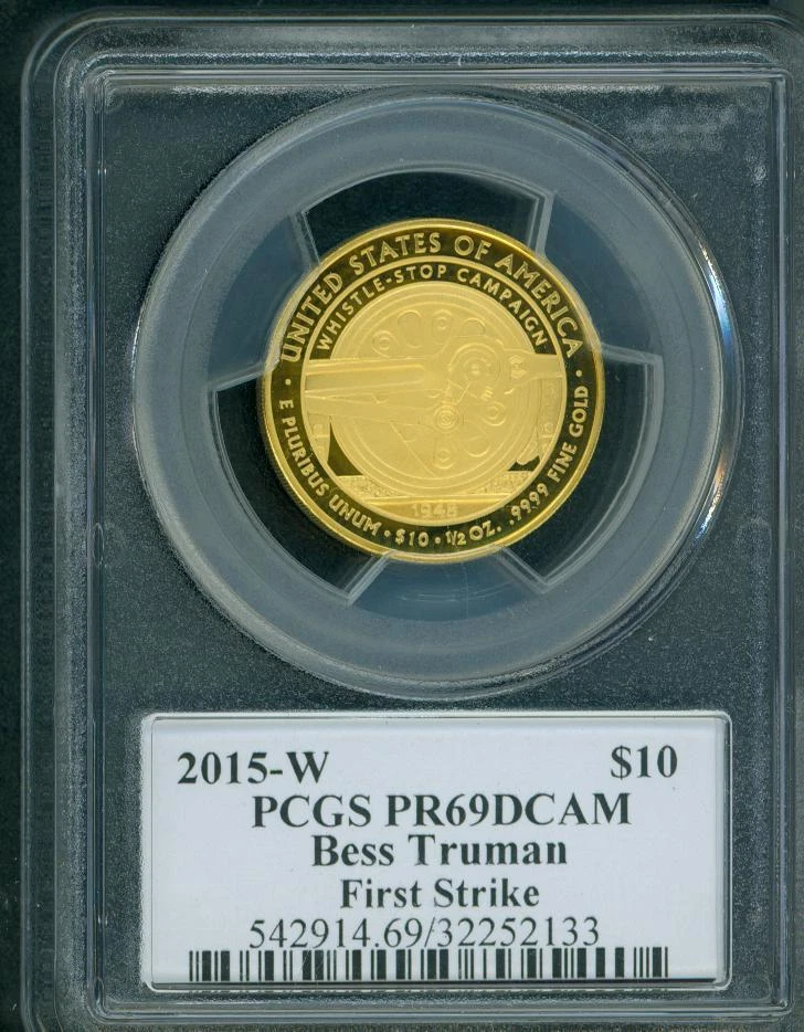 2015-W $10 GOLD SPOUSE BESS TRUMAN PCGS PF69 PR69 First Strike FS John MERCANTI - Image 2 of 2