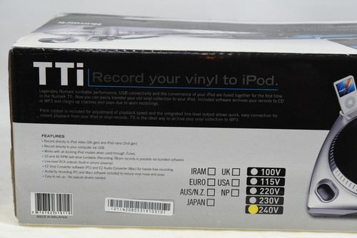 Numark TTi USB Turntable with Pitch Control with 30 Pin iPod Dock -Record Player - Picture 2 of 7