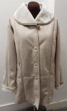 Gabriella Vicenza Calf Length Faux Suede Coat, Camel Colour, Size 20-22