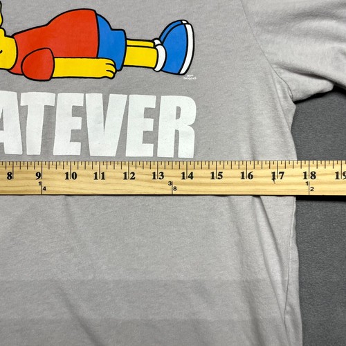 The Simpsons Bart Whatever T-Shirt Boys 2XL Gray Graphic Print Cotton Pullover - Picture 6 of 8