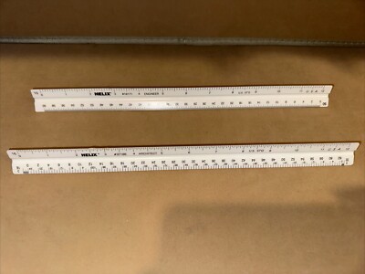 Three-sided Triangular Rulers Helix #18171 ENGINEER & #37186 Architect U.S. STD