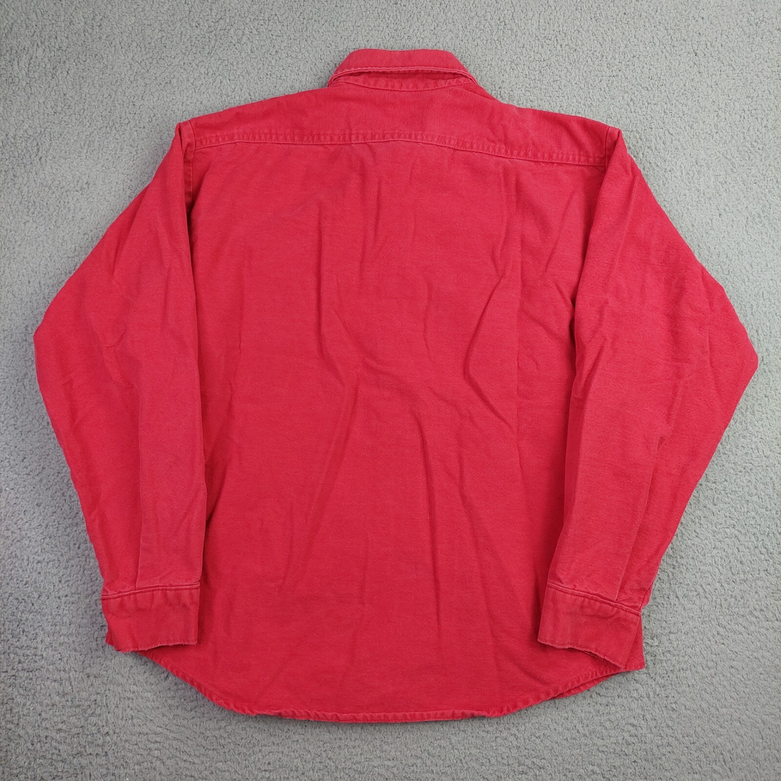 Vintage 80s Five Brother Solid Red Button Up Flan… - image 2