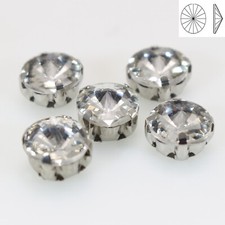 50 Silver Clear Crystal Rivoli Rhinestones Gems Rose Montees 8mm Sew on Beads