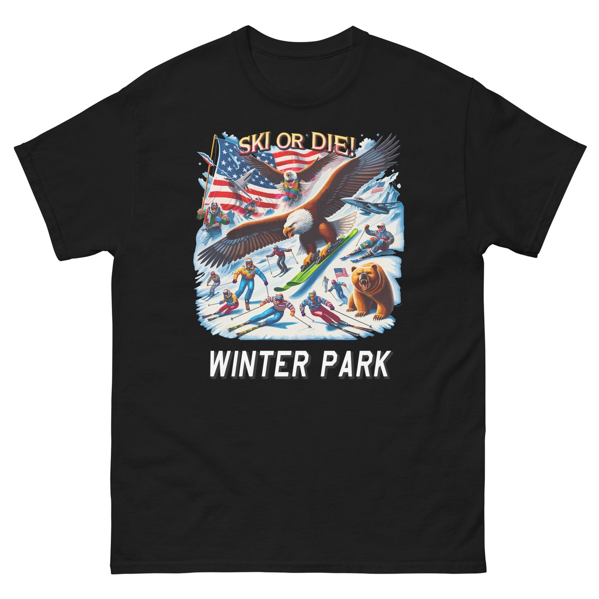 Winter Park Ski Or Die Eagle USA America Skiing Skier T-Shirt