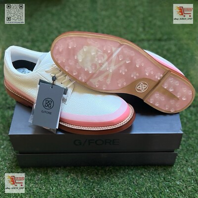G/Fore Fore G4 LUXE Tuxedo Gallivanter Golf Shoe Sneaker   US 10.5  White Pink