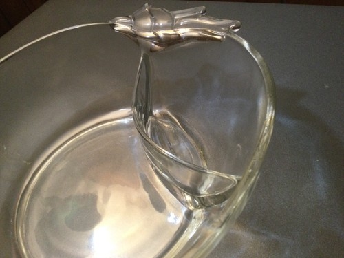 Peach shaped Hazel-Atlas divided 10” glass serving bowl vintage - Picture 2 of 6