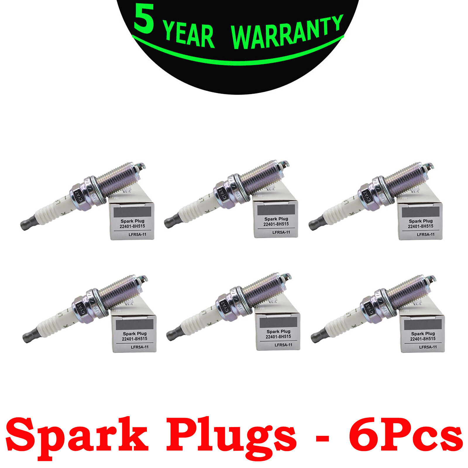 Set Of 6 ngk 6376/LFR5A-11 V-Power Premium Copper Spark Plugs Made In Japan