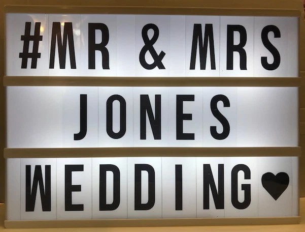 LETRERO DE BUZÓN DE ILUMINACIÓN CINEMATOGRÁFICA A4 IDEAL PARA DORMITORIO FIESTA BODA EVENTO Foto 2 de 4