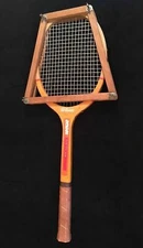Vtg Wilson Prestige Billie Jean King Wood Tennis Racket Strata-Bow Wood Press