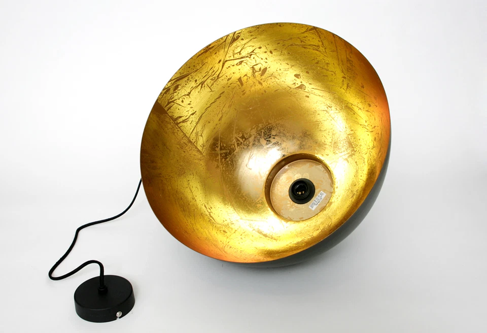 Plafonnier Noir Or Argent Rond Chambre Salon Lampe De Plafond Loft - Photo 3/4