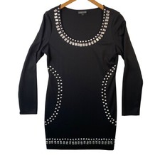 Rampage Black Studded Mini Dress XL Stretch Bodycon