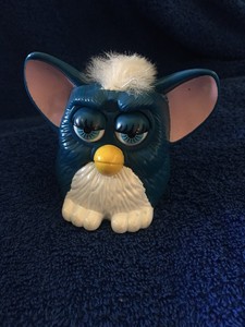 1998 Mcdonalds Toy Furby Plastic 3 Toy Dark Blue With White Hair