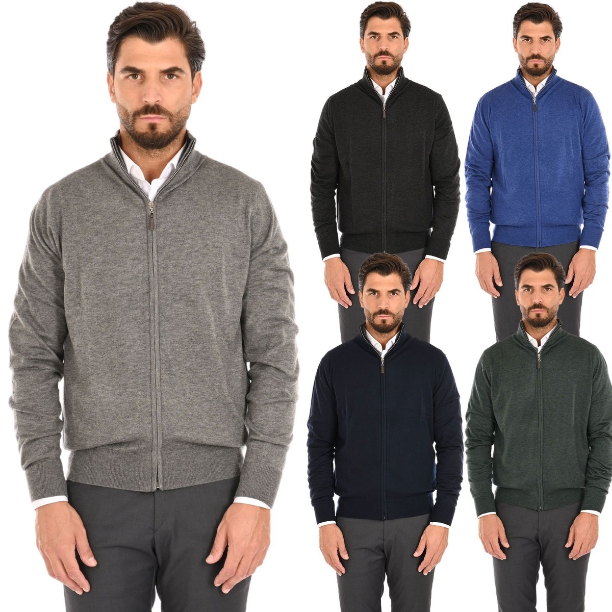 Maglione Cardigan Con Cappuccio E Cerniera In Cachemire Donna - Morbido E Spesso, Taglia Regolare - Foto 3