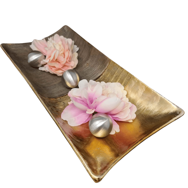 Moderne Und GroßE Deko Schale Obstschale Aus Keramik Gold/Braun 39X18 Cm-image