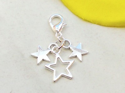 Charms Anhänger STERN Charm Star Sternchen 3 Sterne für Bettelarmband Kette Neu