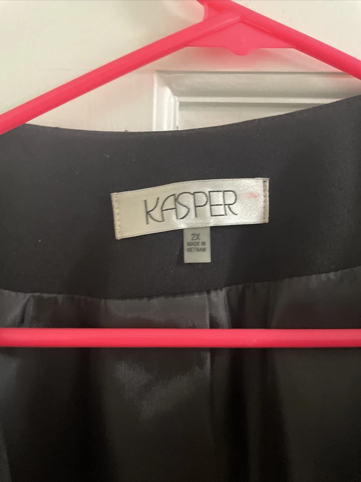 Kasper Women's Plus Size Stud-Trim Open-Front Jacket Black Size XXL - Image 3 of 4